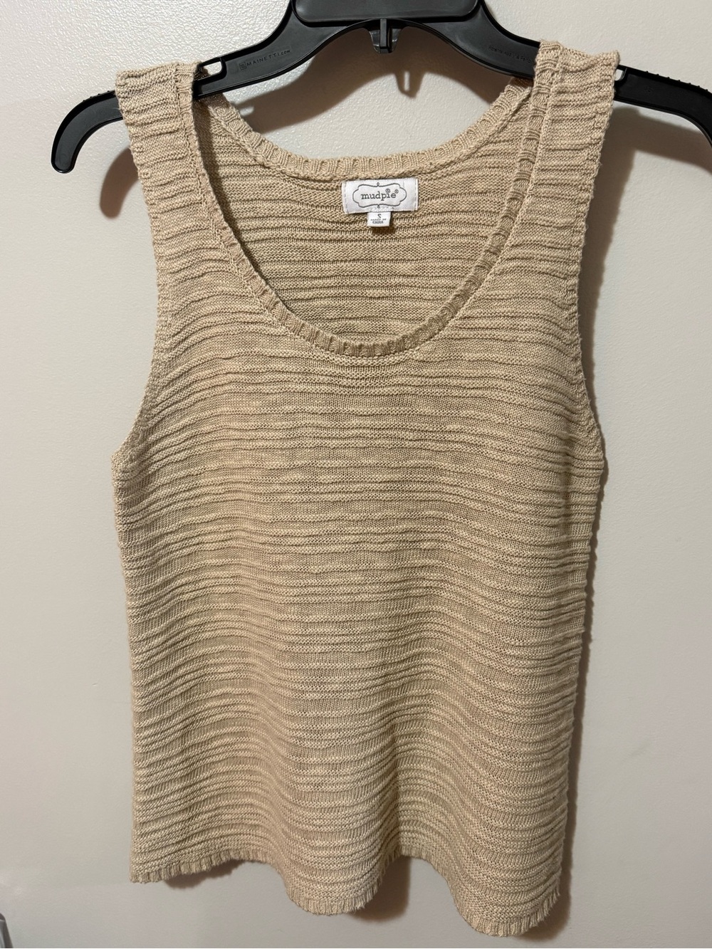 Mud Pie Knit Tank Top in Beige